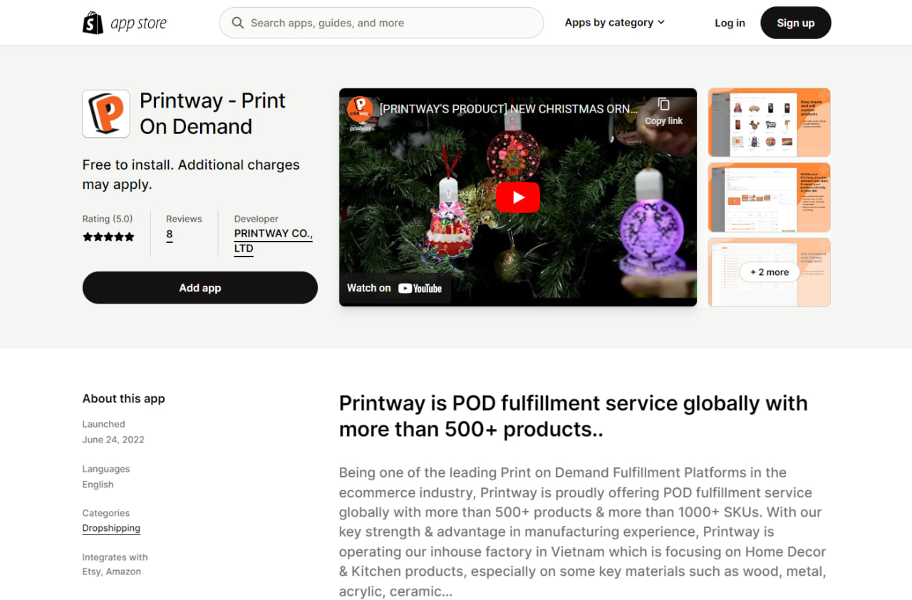 Printway connect Shopify store